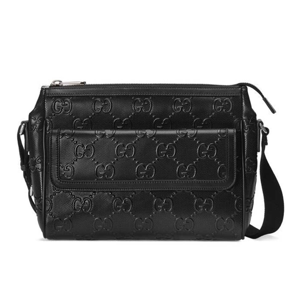 G*u*i gg embossed messenger bag 658565 (29*22*9.5cm)